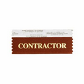 Contractor Award Ribbon w/ Gold Foil Imprint (4"x1 5/8")